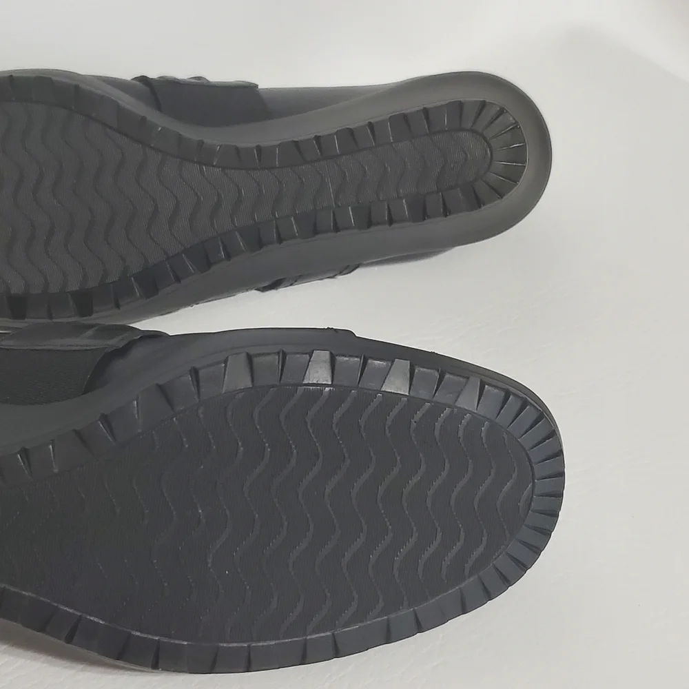 Walking Cradle Loafers Black Leather Upper